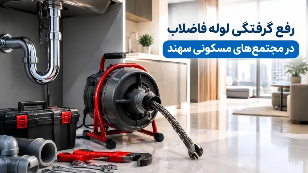 رفع گرفتگی لوله‌ فاضلاب در مجتمع‌ های مسکونی سهند تبریز