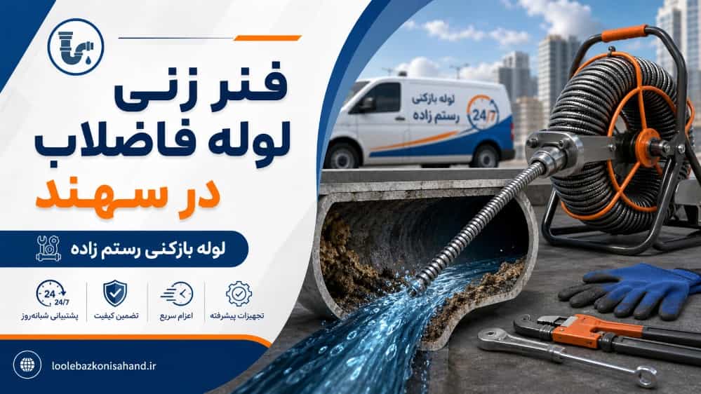 فنر زنی لوله فاضلاب در سهند با لوله بازکنی رستم زاده